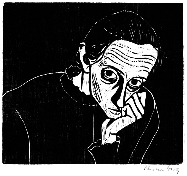 Christine Lavant Werner Berg; Christine Lavant, 1951; Holzschnitt